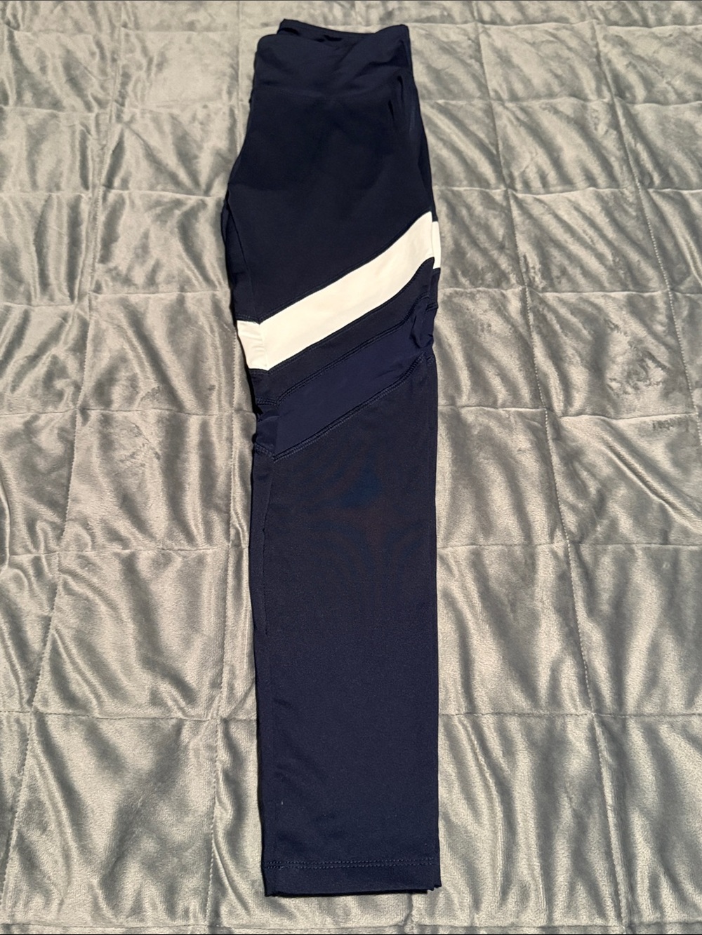 Marika Navy and White Chevron Athletic Leggings